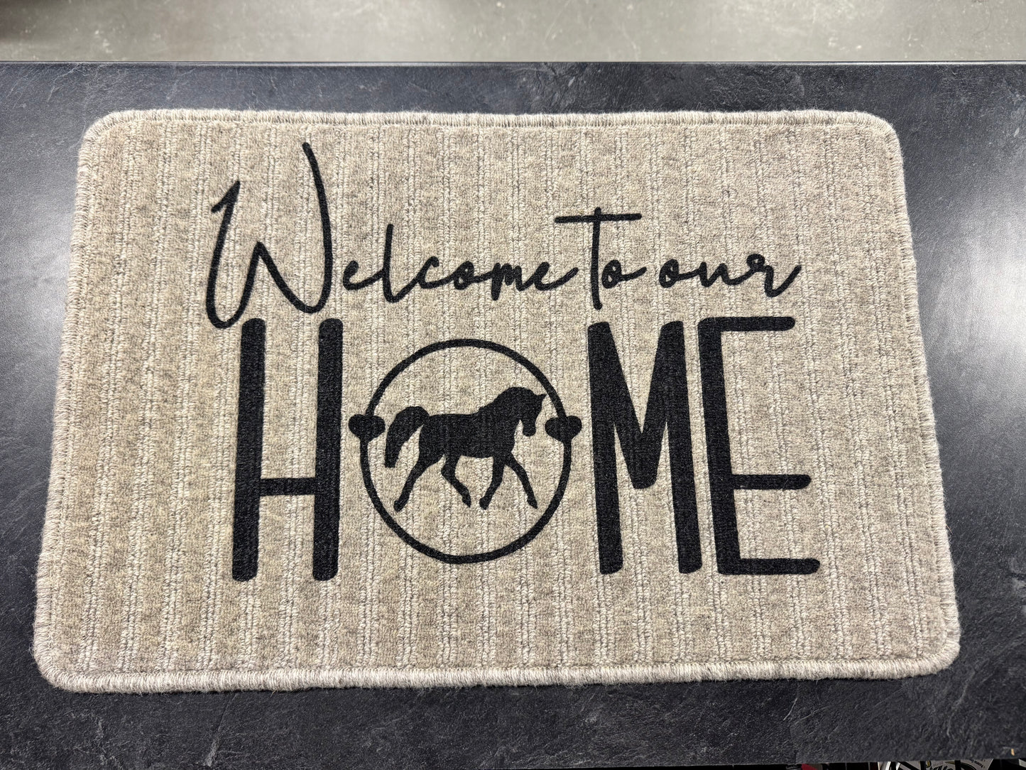 27" x 18" Horse in ring Welcome Door Mat