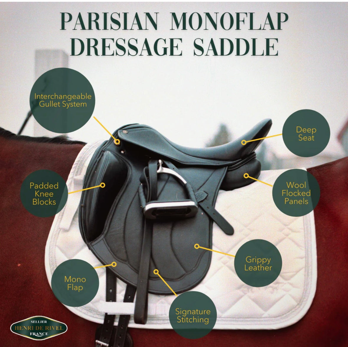 Henri De Rivel Parisian Monoflap IGP Dressage Saddle