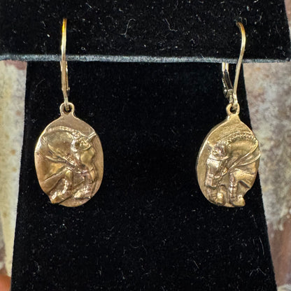 Fancy Hunter Jumper Oval Lever Back Earrings