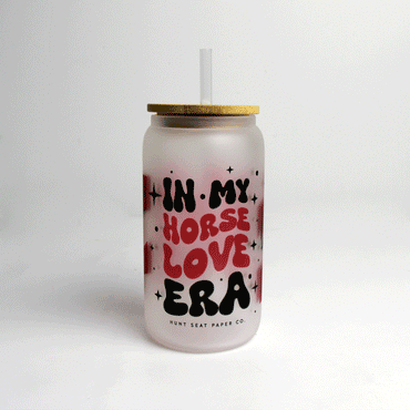 In My Horse Love Era Glass Tumbler with Bamboo Lid and Straw