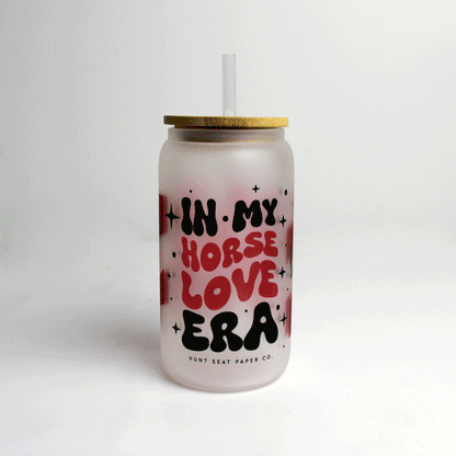 In My Horse Love Era Glass Tumbler with Bamboo Lid and Straw