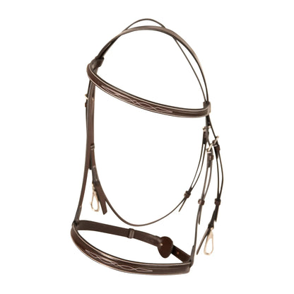 Huntley Equestrian Sedgwick Fancy Stitched Bridle with Cheek Clips and Reins