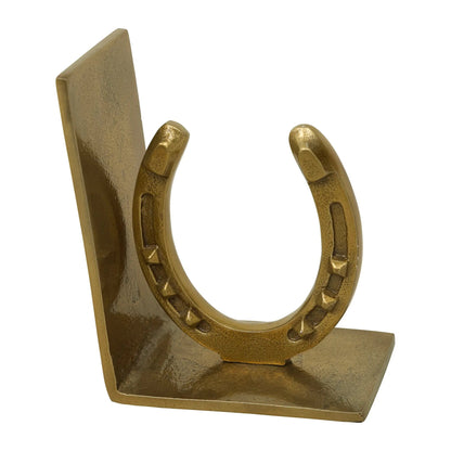 Huntley Horse shoe Bookends, Pair, Brass Antique Finish