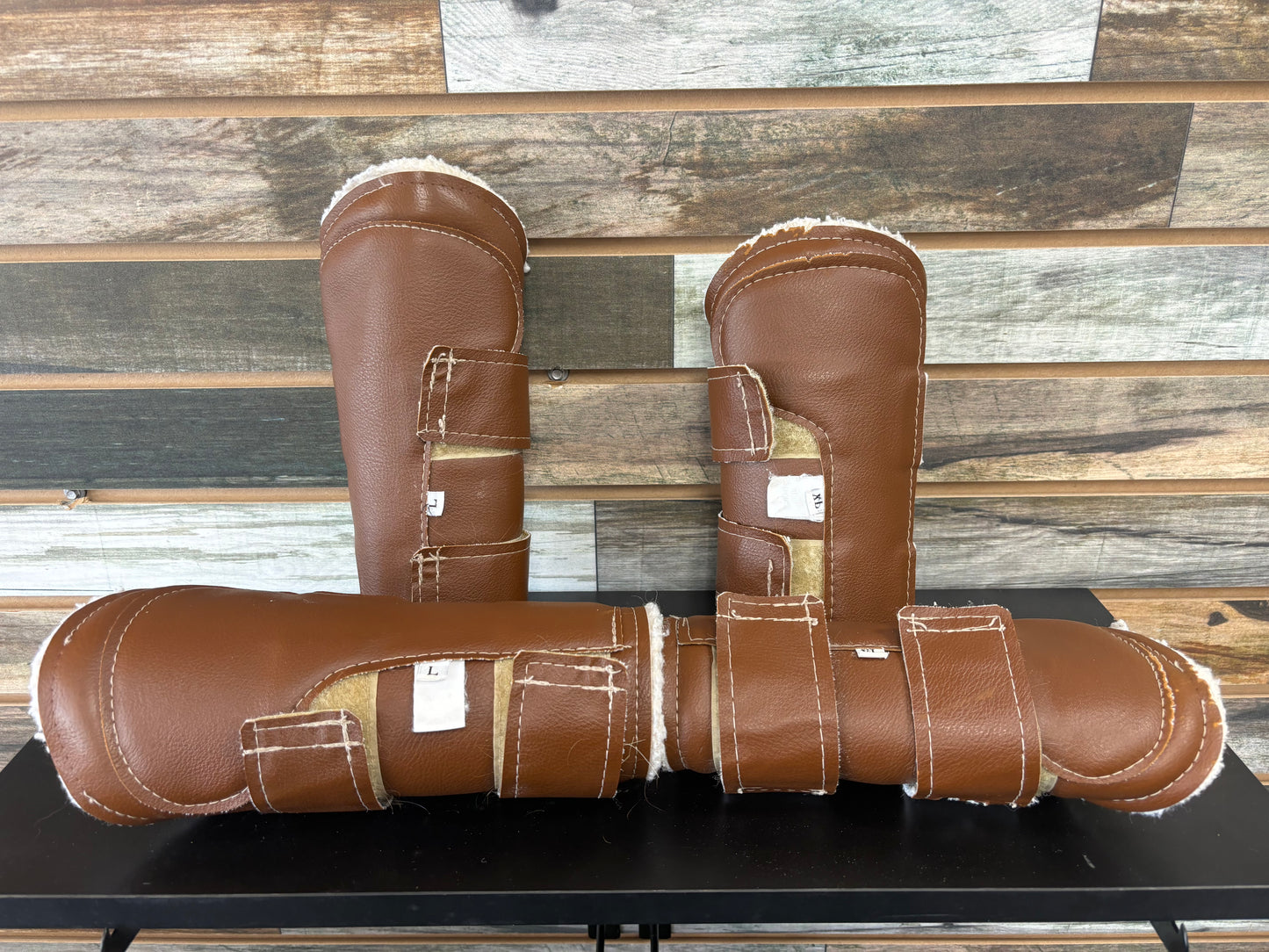 USED SmartPak Brushing Boots Set L & XL Brown