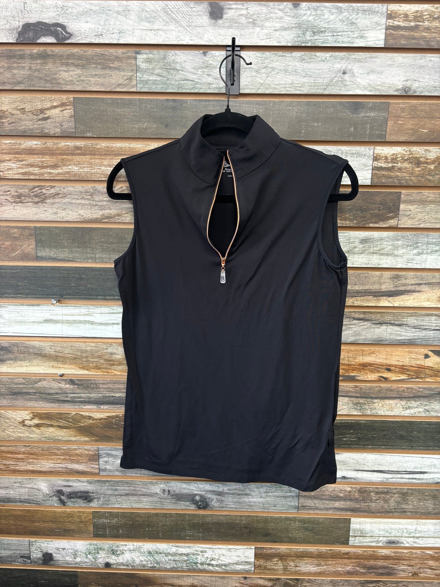 USED Tailored Sportsman Ladies 1/4 Zip Tank Medium Black