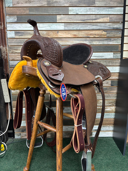 14.5" HR Hand-Tooled Barrel Saddle