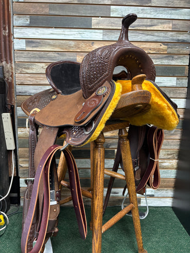 14.5" HR Hand-Tooled Barrel Saddle