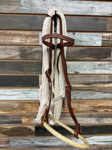 5/8" Browband Bosal with Quick-Change Buckle & 14' Cotton Reins