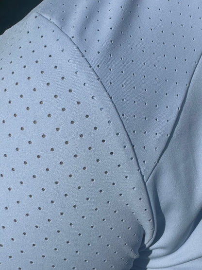 Burgundy white Equestrian Fancy cuff two tone long sleeve shirt