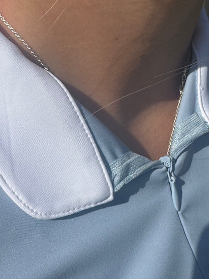 Burgundy white Equestrian Fancy cuff two tone long sleeve shirt