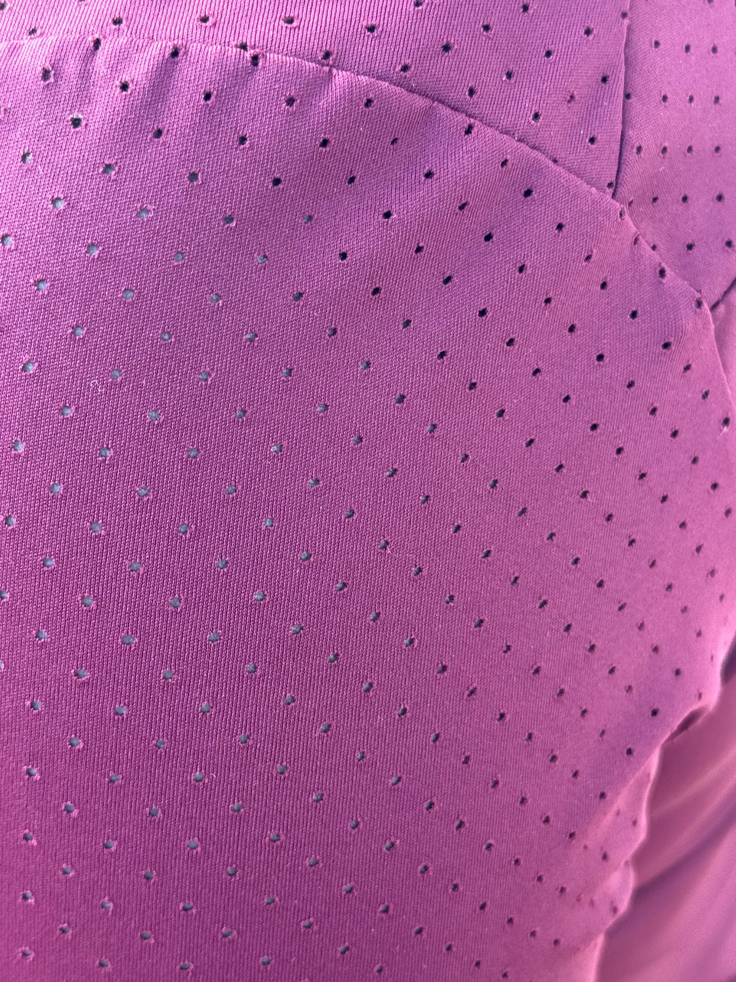 Burgundy white Equestrian Fancy cuff two tone long sleeve shirt