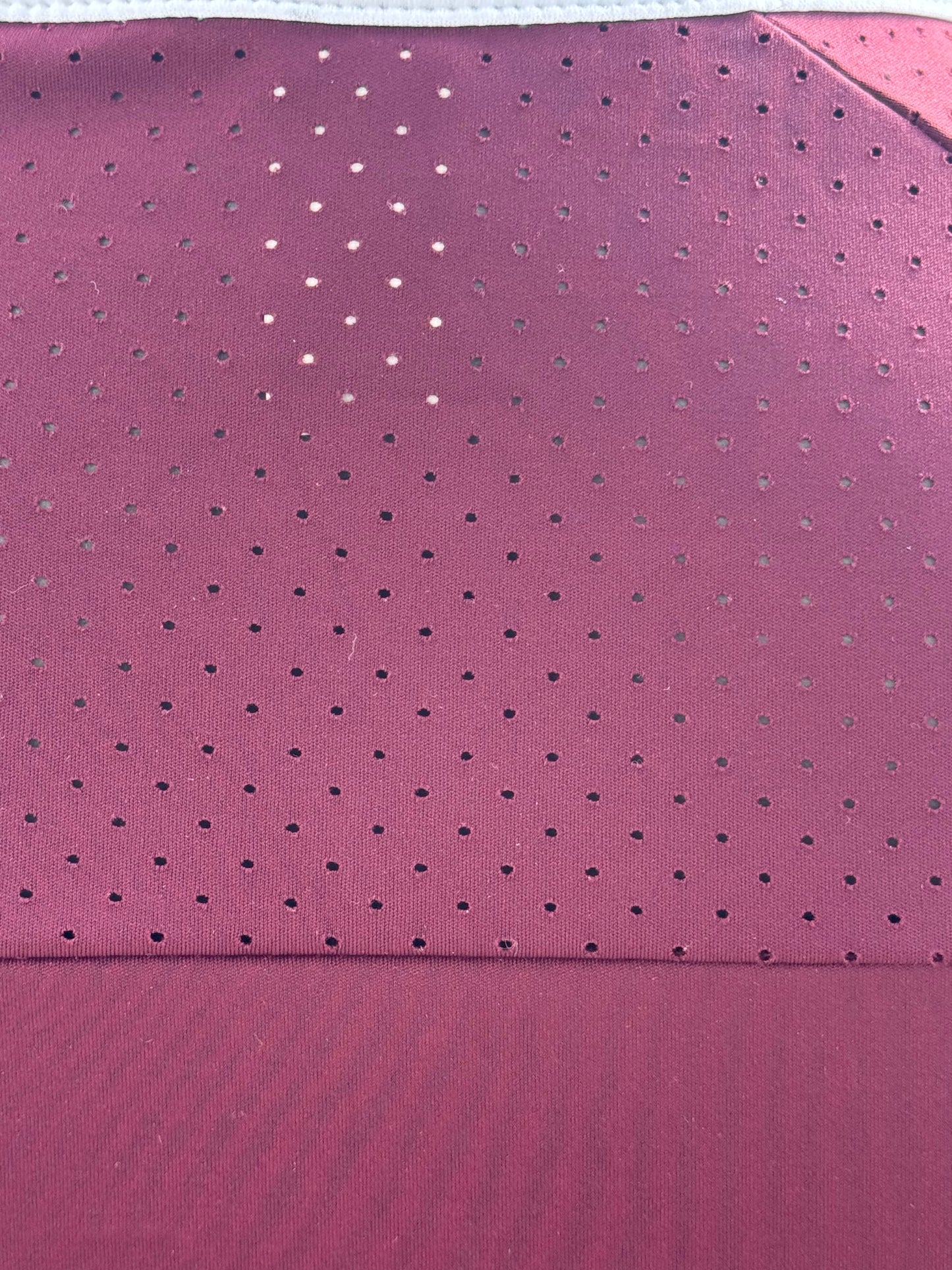 Burgundy white Equestrian Fancy cuff two tone long sleeve shirt