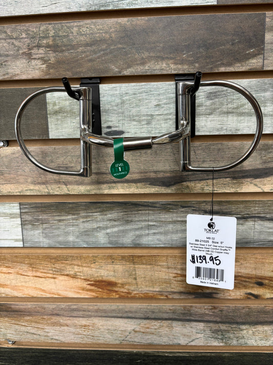 Myler Dee without Hooks with Stainless Steel Comfort Snaffle Wide Barrel Bi