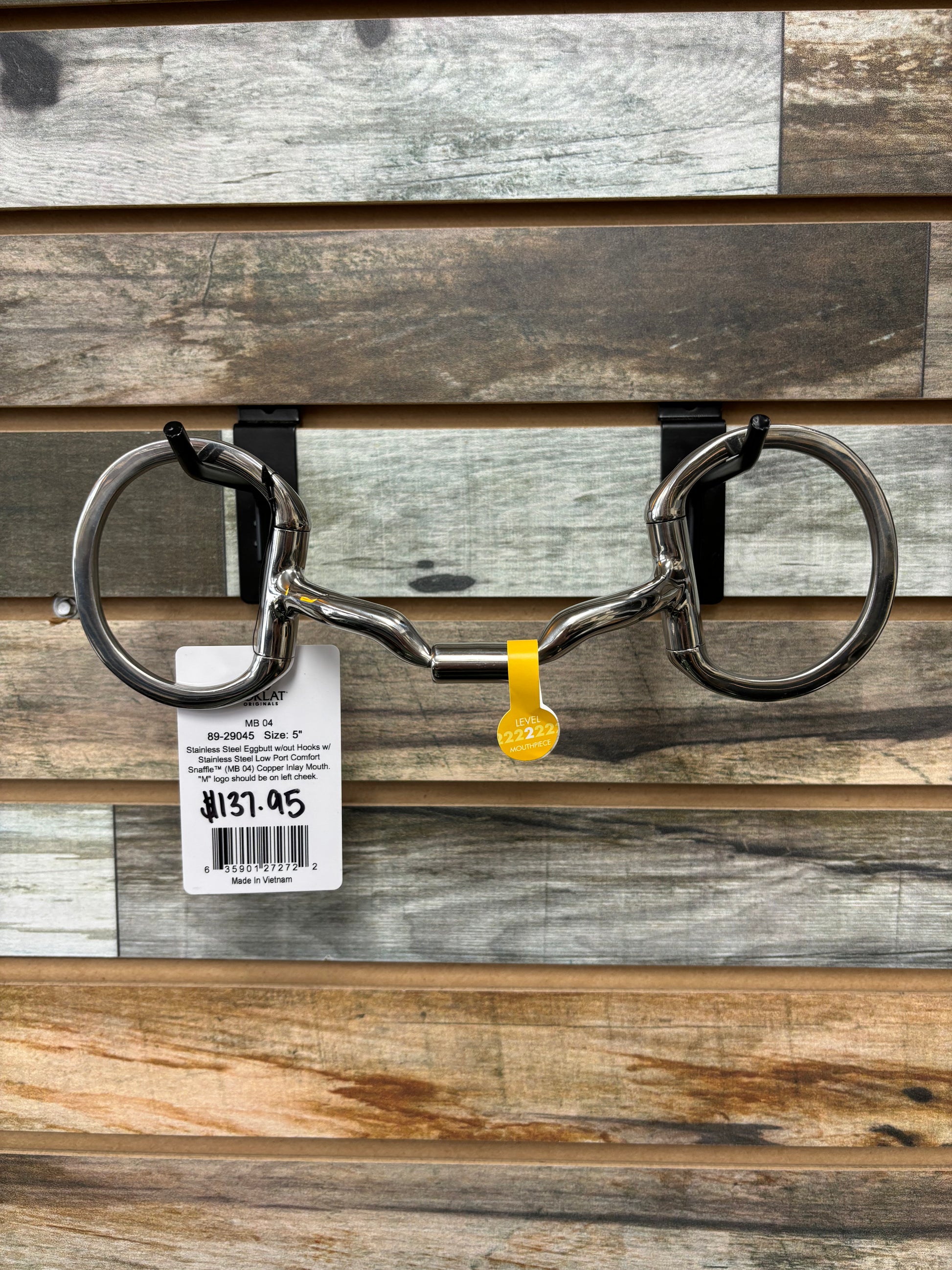 5 1/2 in Myler Horse Bit Eggbutt With Hooks Low Port Comfort Snaffle 5 1/2 in Myler Horse Bit Eggbutt With Hooks Low Port Comfort Snaffle