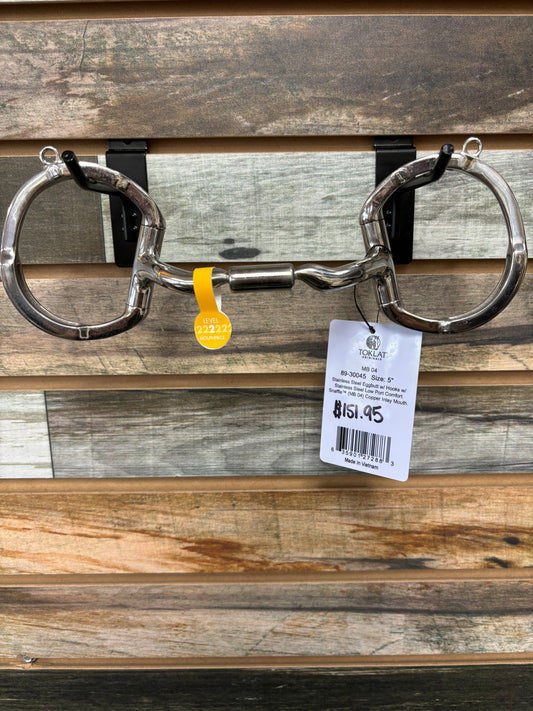 Myler Eggbutt with Hooks Low Port Comfort Snaffle MB 04 5"