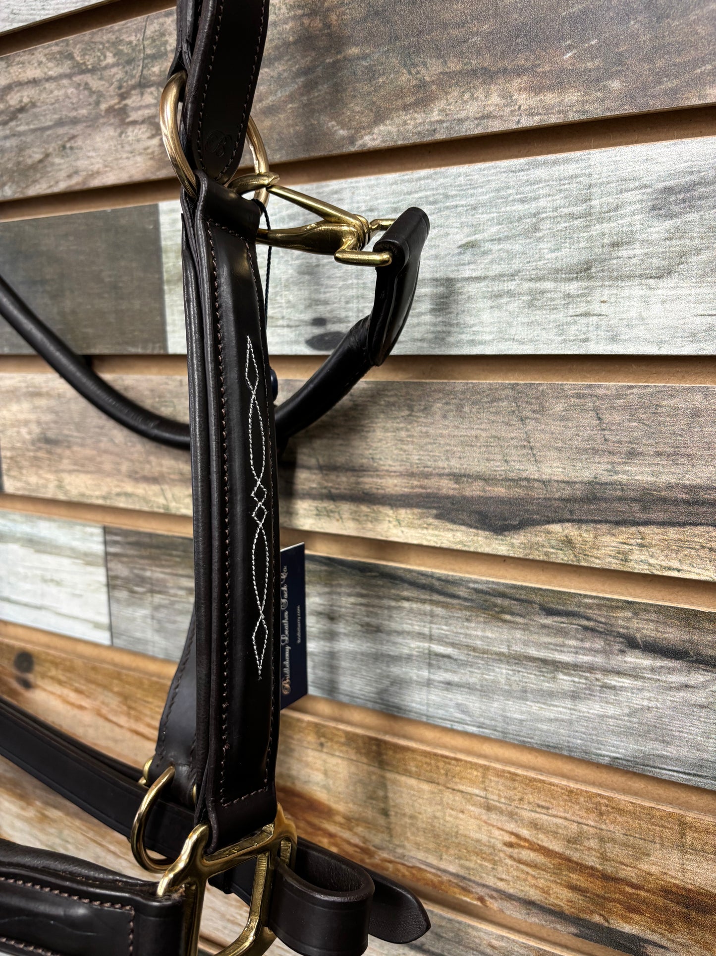 Bridleberry Full Grain Hunter Style Leather Halter w/Top Stitched Design