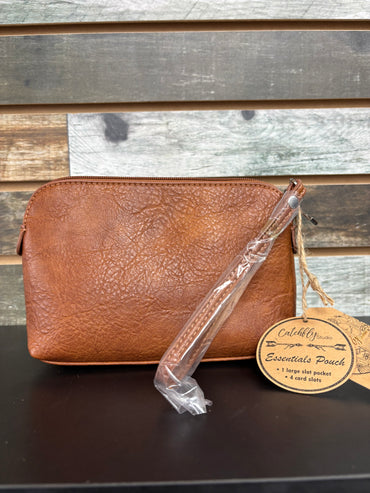 Catchfly Cosmetic Pouch Embossed with Faux Turquoise Stone