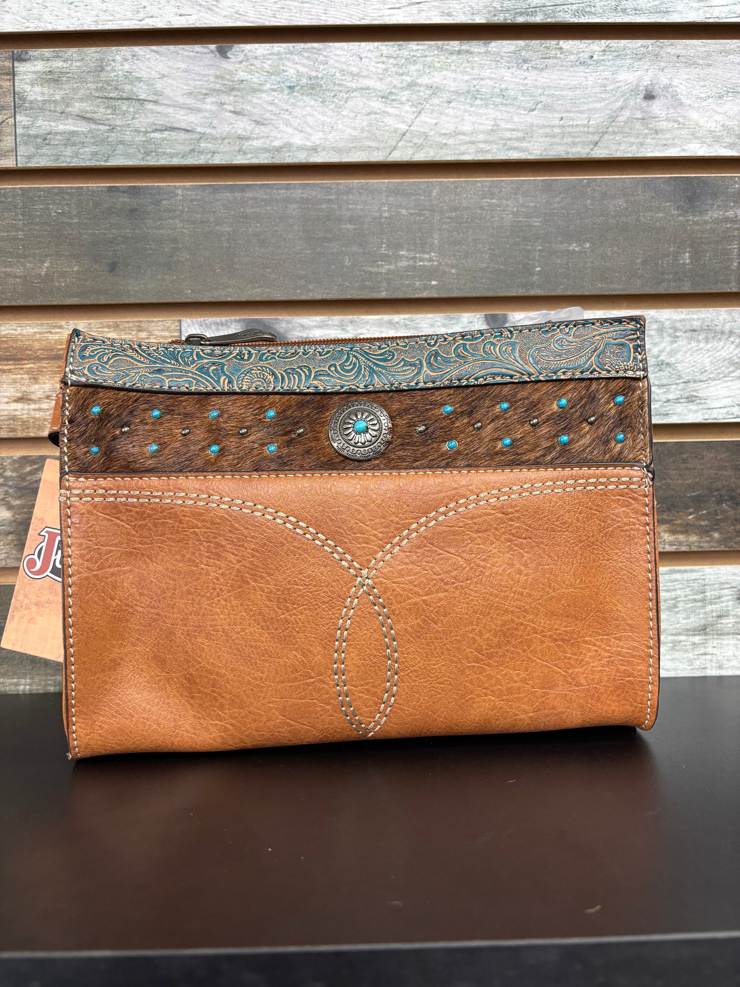 Justin Ladies Crossbody Embossed with Hair