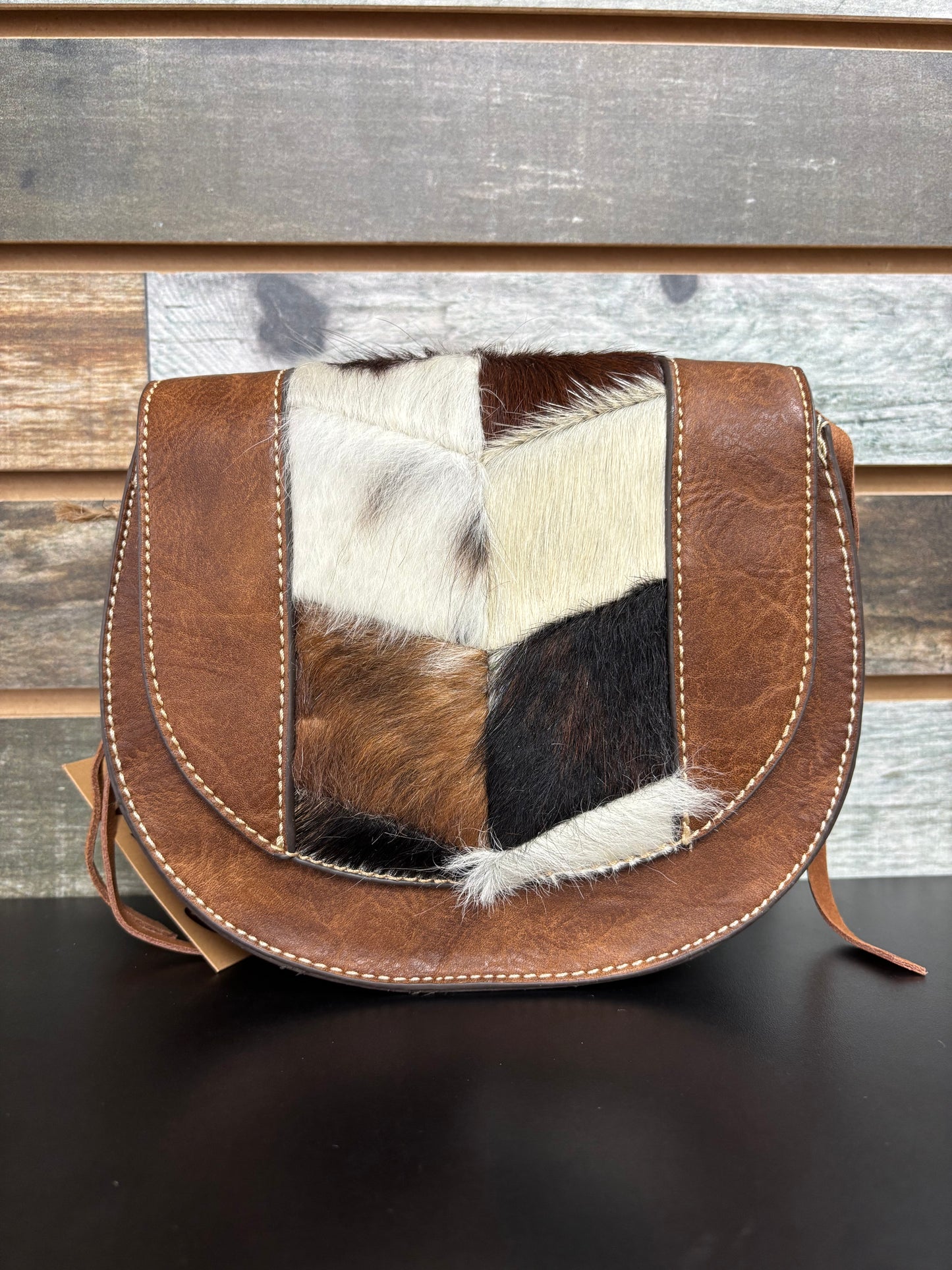 Tony Lama Saddle Bag Hair-On Accents