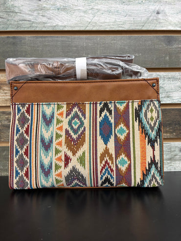 Justin Women's Jacquard Aztec Pattern Crossbody Purse - Brown/Multi