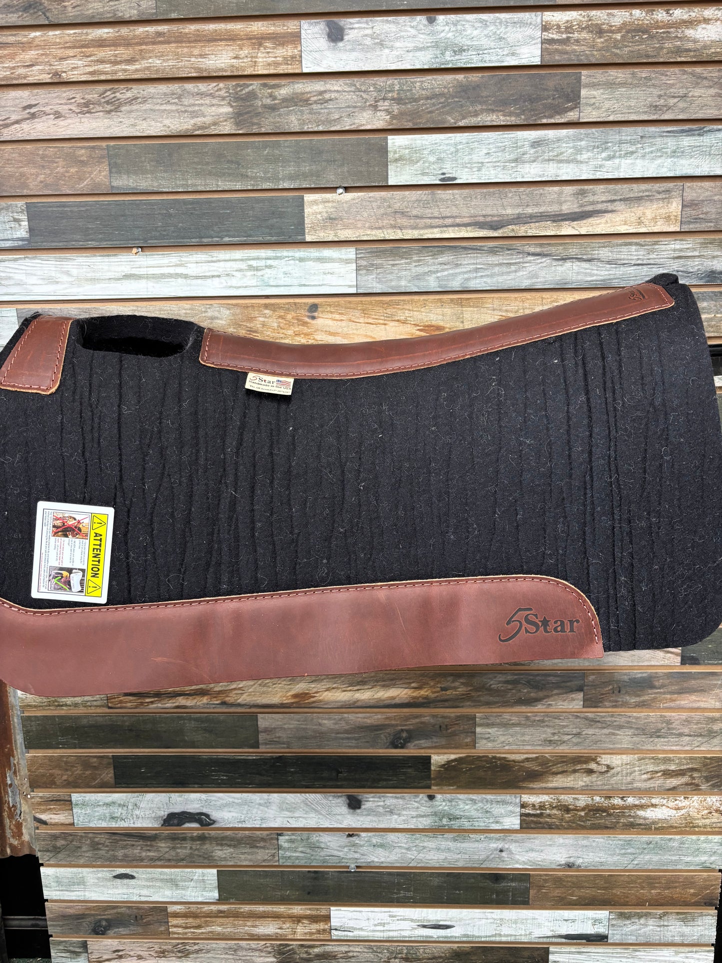 5 Star Saddle Pad 1" Thick Western Contoured Black Pad 30" x 30"