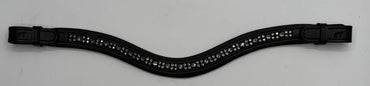 Bridleberry #140 Black Padded Browband Dark Grey Crystals