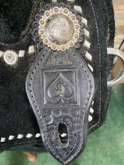 USED Josh Andrews Barrel Saddle 15.5" Seat | 7" Gullet Black Suede
