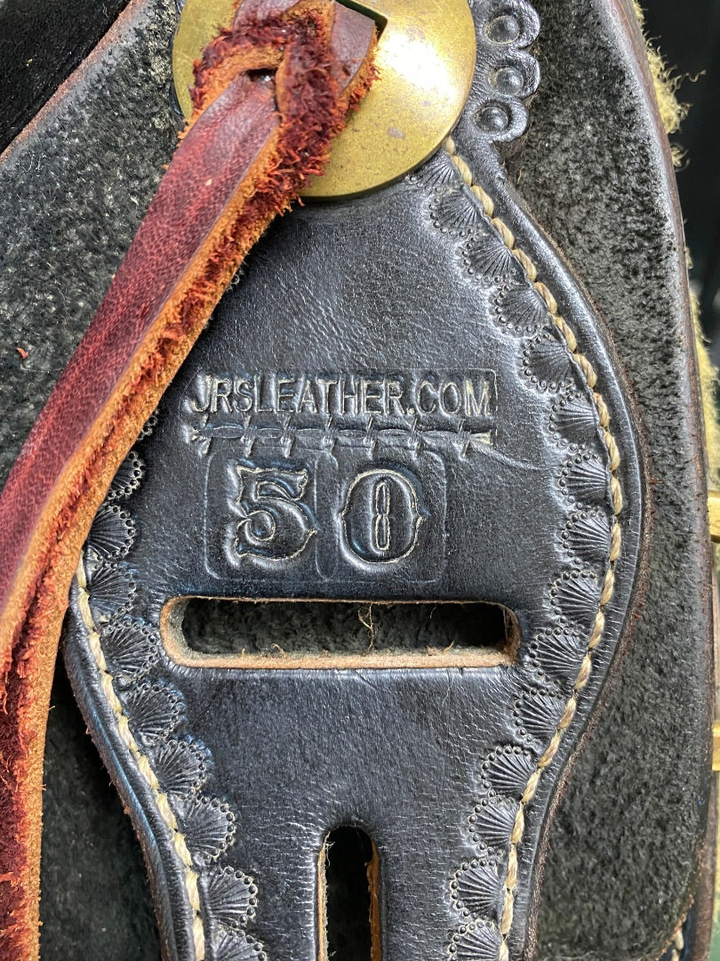 USED JRS Leather Western Ranch Saddle 17” Black
