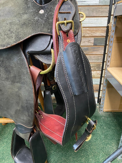 USED JRS Leather Western Ranch Saddle 17” Black