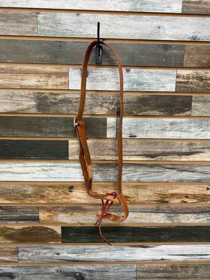 USED Golden Horseshoe Equestrian Split Ear Headstall Horse Light Oil