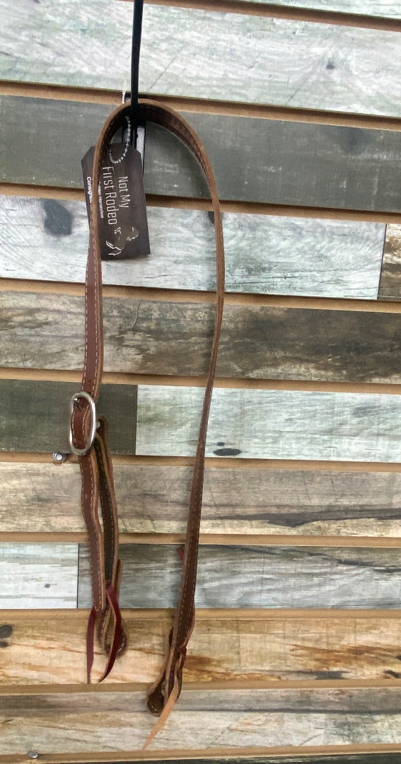 USED Golden Horseshoe Equestrian Split Ear Headstall Horse Medium Oil