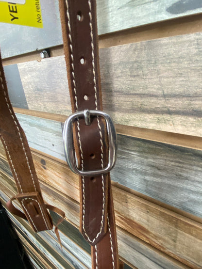 USED Golden Horseshoe Equestrian Split Ear Headstall Horse Medium Oil