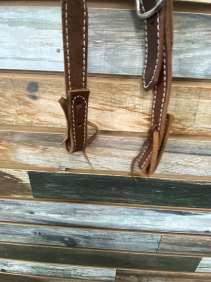 USED Golden Horseshoe Equestrian Split Ear Headstall Horse Medium Oil