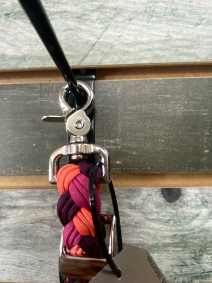 USED WhinneyWear Braided Wither Strap 31" Buckle to Buckle Magenta | Wine | Coral