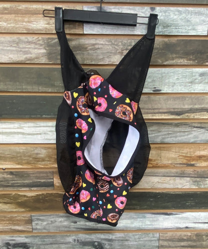 USED Whinneywear Lycra Fly Mask Full Donut Patterned