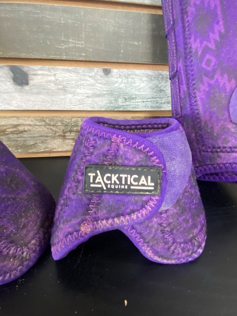 USED Tacktical Purple Lexie Sport Boot & Bell Boot Set | Medium Hind (4) & Medium Bells (2)