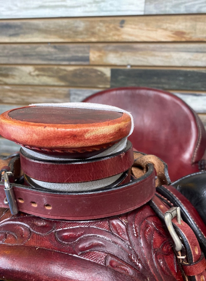 USED JC Martin Wade Saddle 16" Red