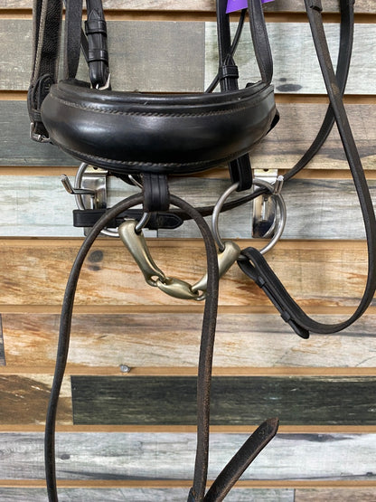 USED Keiffer Dressage Bridle with Reins and Herm Sprenger Bit Warmblood Black