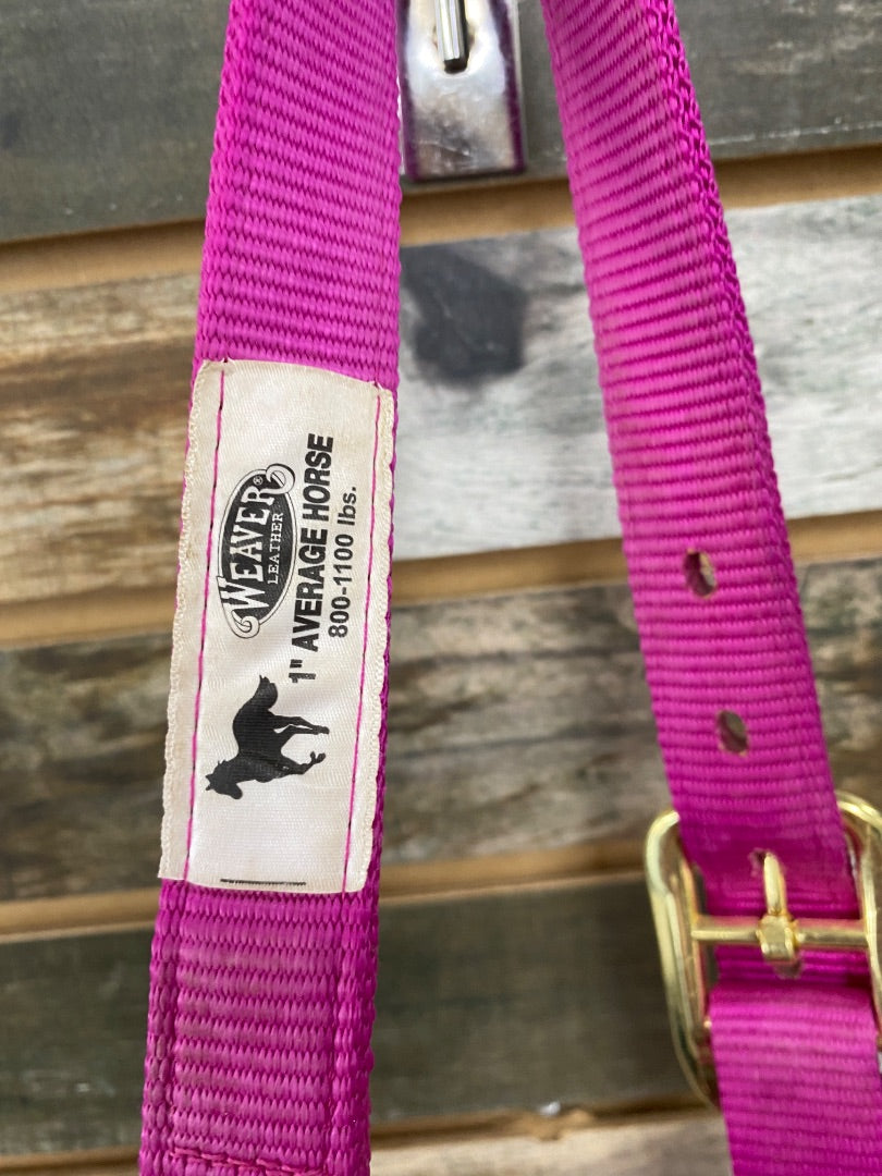 USED Little Paint Leather / Weaver Bronc Noseband Halter Horse Magenta | Cowboy Bunny