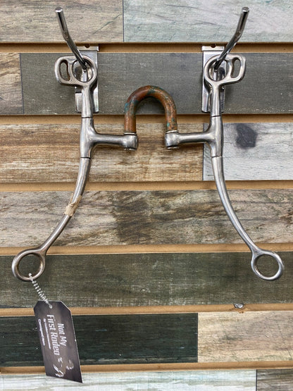 USED Golden Horseshoe Equestrian High Port Bit w/long shank 5" bit, 6" shank Silver