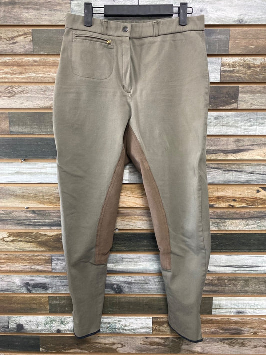 USED Trainers Choice Fullseat Breaches 32R Grey/ Taupe