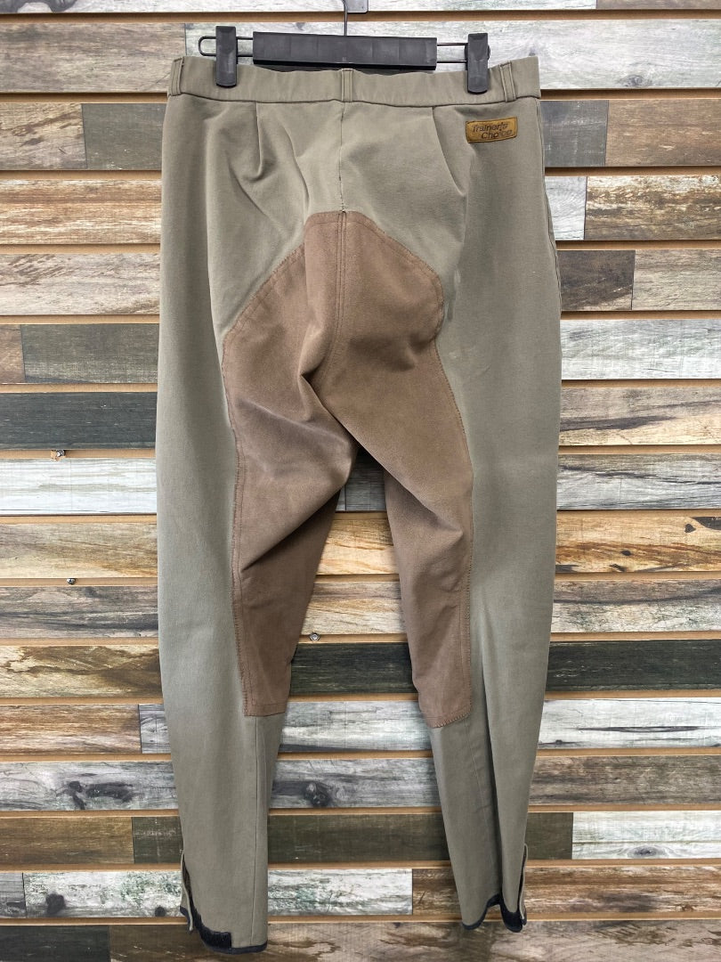 USED Trainers Choice Fullseat Breaches 32R Grey/ Taupe