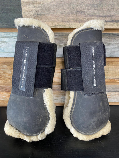 USED Horze Brushing boots fleece lined Full Black