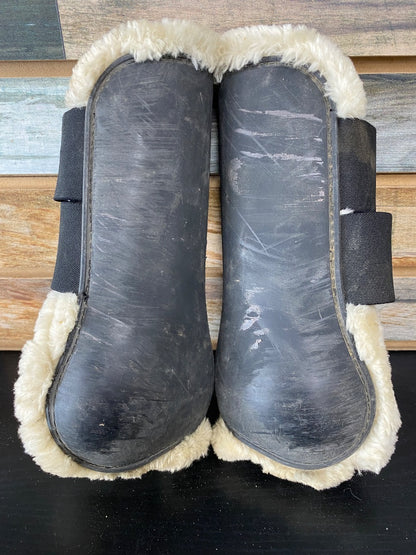 USED Horze Brushing boots fleece lined Full Black