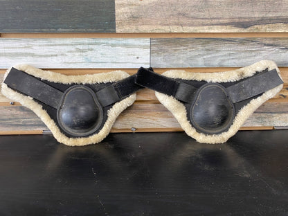 USED Horze Fetlock Boots fleece lined Cob Black