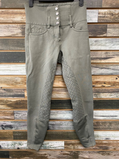 USED Horze Ladies Full Seat Breeches, Sage Green 22 Sage Green