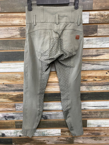 USED Horze Ladies Full Seat Breeches, Sage Green 22 Sage Green
