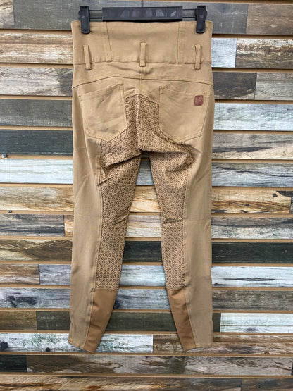 USED Horze Ladies Full Seat Breeches 22 Khaki