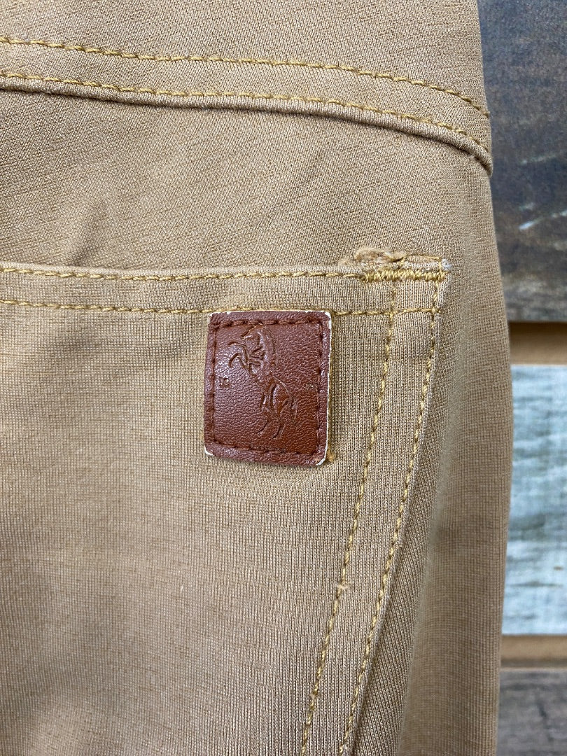 USED Horze Ladies Full Seat Breeches 22 Khaki