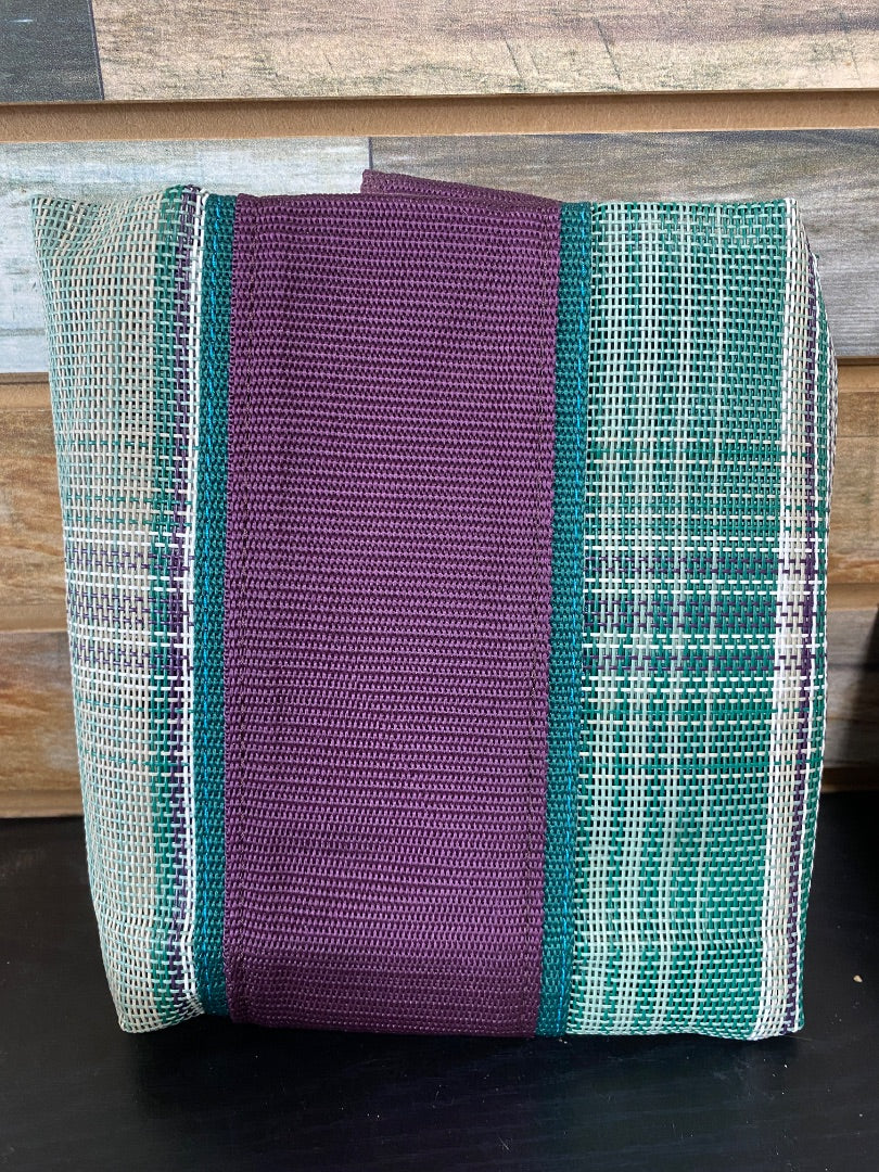 USED Kensington Stall Guard with Hardware 21" x 35-47" Green, Black and Tan Plaid w/Wine Trim